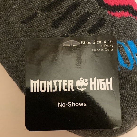 Monster High Icons No-Show Socks 5 Pair - Picture 4 of 5